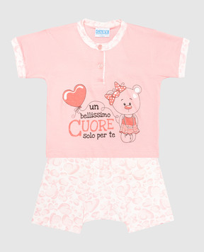 RiminiVeste Детская розовая пижама Gary с принтом 185041