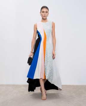 Christian Dior Чорна сукня з ефектом Color Block з шовком 4C21907D1710