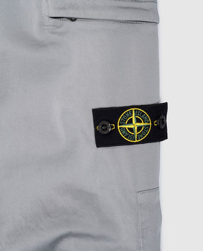 Stone Island Детские серые брюки с патчем логотипа 8116310121012