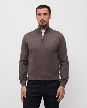 Canali Коричневый джемпер из шерсти MK02353C1156