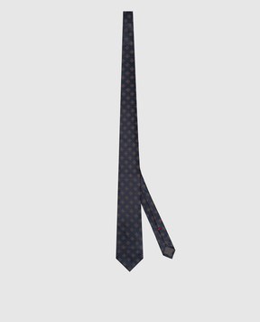 Brunello Cucinelli Синий галстук из шелка в узор MI8850018