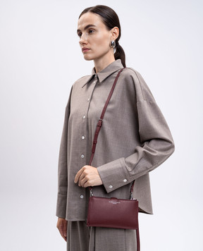 Gianni Chiarini Бордовый кожаный кошелек с принтом логотипа PF6004GRN