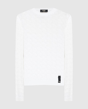 Fendi Білий светр у фактурний візерунок монограми FZY431AF83