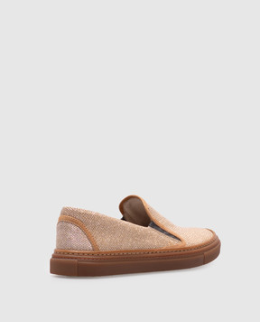 Brunello Cucinelli Золотисті сліпони з люрексом MZD26G162