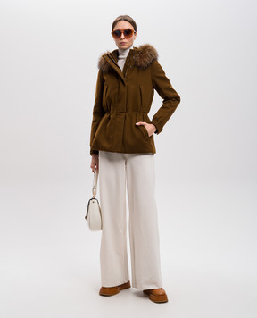 Loro Piana Коричнева парка Icery з кашеміру з хутром FAF8086