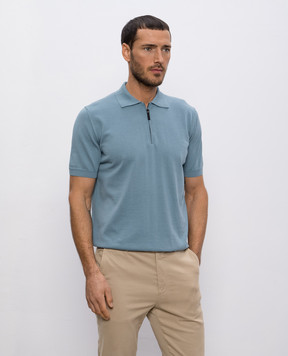 Canali Зеленое поло на молнии MK00145C0454