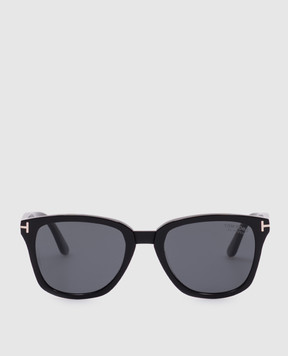 Tom Ford Чорні сонцезахисні окуляри з логотипом FT12135301D