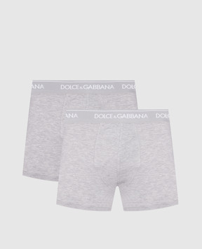 Dolce&Gabbana Набір сірих меланжевих трусів-боксерів з логотипом M9C07JONN95
