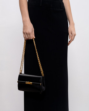 Dolce&Gabbana Черная кожаная сумка Marlene с логотипом BB7766A3G19