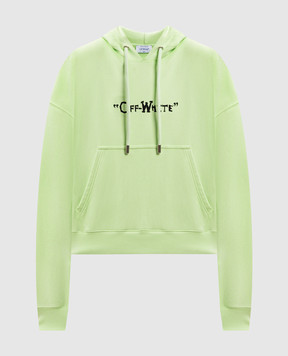 Off-White Зелене худі з принтом логотипа OMBB085S25FLE00F