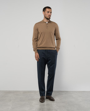 Canali Коричневе поло з вовни  меріноса MK00077C0017