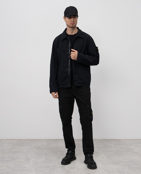 Stone Island Синя вітровка Light Compact Touch Poly TC з логотипом K1S154100025S0042