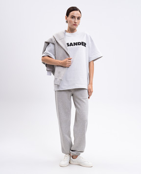 Jil Sander Сіра футболка з принтом логотипа J53GC0009J45148