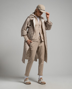 Brunello Cucinelli Бежевые спортивные штаны с цепочкой мониль MD828SB899
