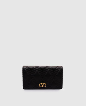 Valentino Черная кожаная сумка Quiltie с эмблемой 7W2P0AV2MIC