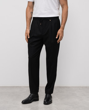 Brunello Cucinelli Черные брюки из шерсти ME226E1710