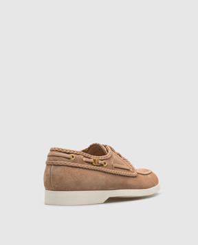 Valentino Бежевые замшевые топсайдеры 6W2S0LR4JZM