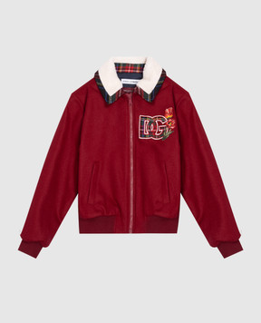 Dolce&Gabbana Дитяча бордова куртка з вовною з аплікацією L51B98G7NPF812+