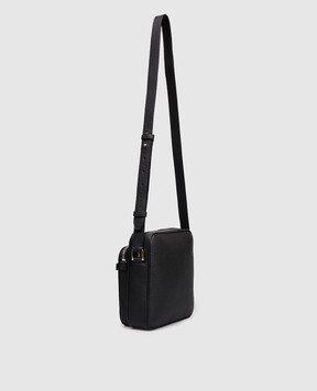 Santoni Чорна шкіряна сумка з логотипом UIBBA2769ENAITB
