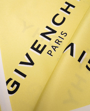 Givenchy Зеленый платок из шелка в принт логотипа 710009495004