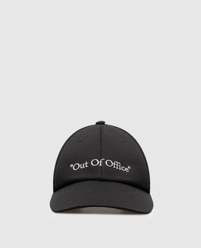 Off-White Чорна кепка з вишивкою Out of office OWLB045F24FAB007