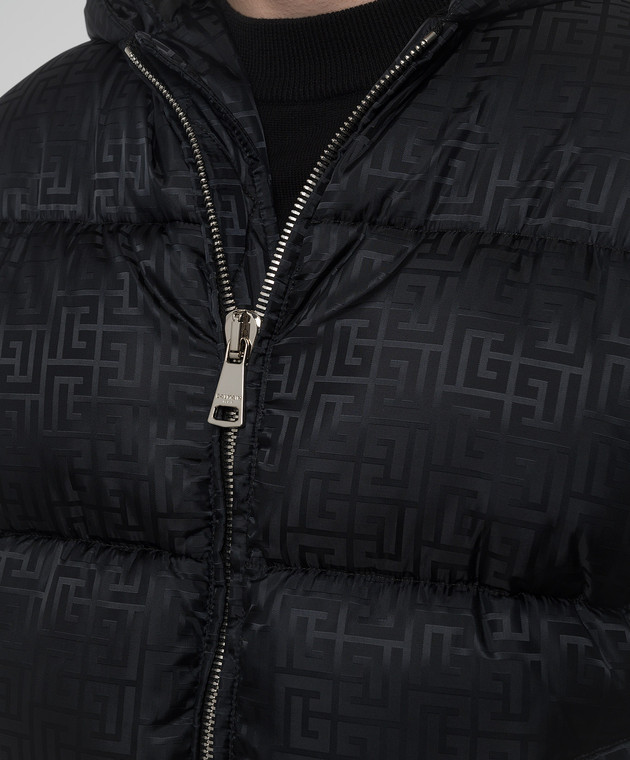 Balmain Черная куртка в монограммы шаблон DH1TP160XB11 изображение 5
