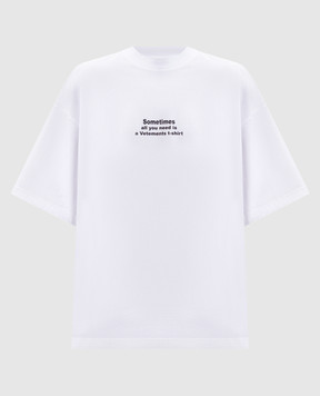 Vetements Біла футболка з принтом UA66TR690Ww