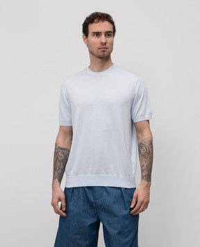 Loro Piana Голубая футболка Ice Wish FAO9909