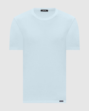 Tom Ford Голубая футболка с нашивкой логотипа T4M081040
