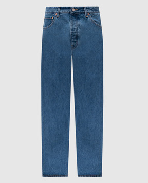 Vetements Сині джинси з патчем логотипа UA66PA540Nm