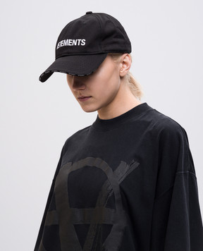 Vetements Чорна кепка з вишивкою логотипа UA66CA120Bw