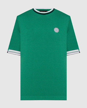 Stefano Ricci Зеленая футболка с голографической нашивкой логотипа K818079G10F24282