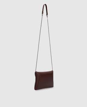 Brunello Cucinelli Бордовый кожаный клатч Duo MWTKD2722