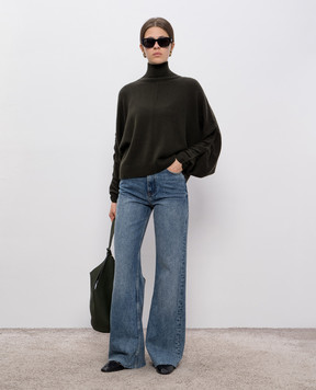 Allude Зелений светр з вовни та кашеміру з драпіруванням 25517043