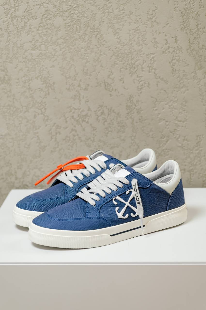 Off-White Синие кеды с вышивкой логотипа Аrrow OMIA293S24FAB001 изображение 6