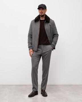 Cashmere&Whiskey Коричневый джемпер из шерсти 92392