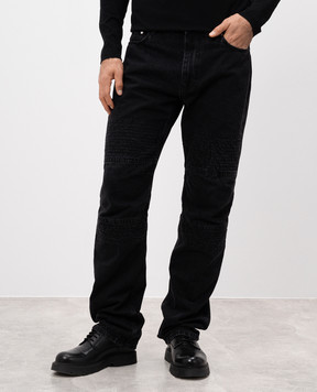 Helmut Lang Черные джинсы Moto с эффектом потертости O06DM204