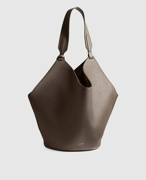 Khaite Серая кожаная сумка с логотипом HAITEBAG