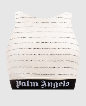 Palm Angels Бежевый топ в логотип шаблон PWVO012S22FAB001