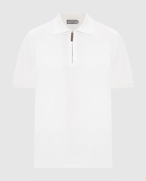 Canali Белое поло на молнии MK00145C0454