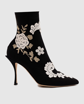 Dolce&Gabbana Чорні ботильйони з аплікаціями CT0472AV793