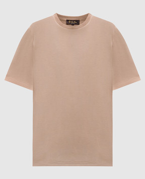 Loro Piana Бежевая футболка с вышивкой эмблемы. FAO3271