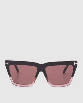 Tom Ford Коричневые очки EDEN с логотипом. FT1110