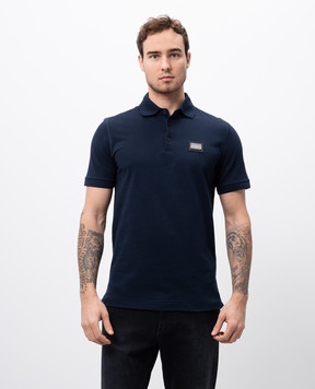 Dolce&Gabbana Синє поло з логотипом G8PL4TG7F2H
