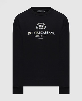 Dolce&Gabbana Чорний світшот з принтом логотипа G9AHSZG7PBF