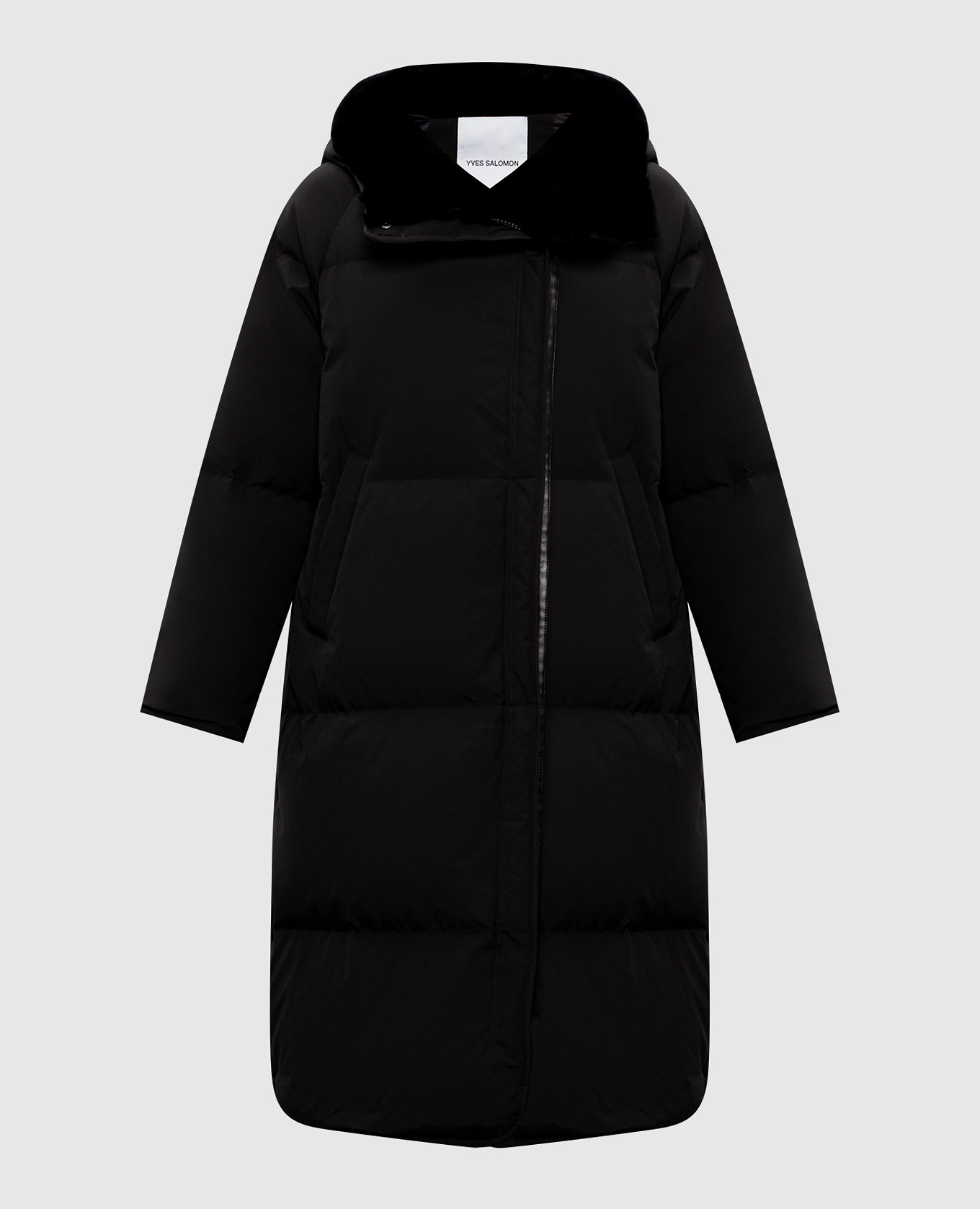 

Черный пуховик с мехом кролика, Пуховики