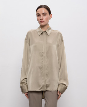Jacob Lee Блуза кольору хакі із шовку WSS0212AW25TP