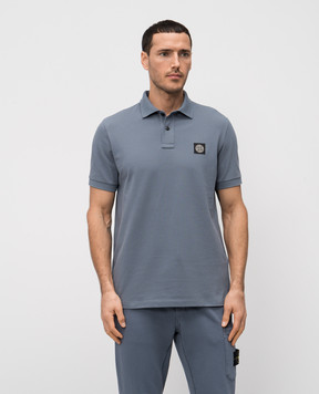 Stone Island Серое поло с нашивкой логотипа эмблемы. K1S1522002SCS0017