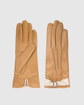 Sermoneta Gloves Коричневі шкіряні рукавички B28