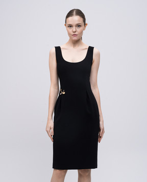 Versace Чорна сукня міні з декоративними булавками 10186641A13362